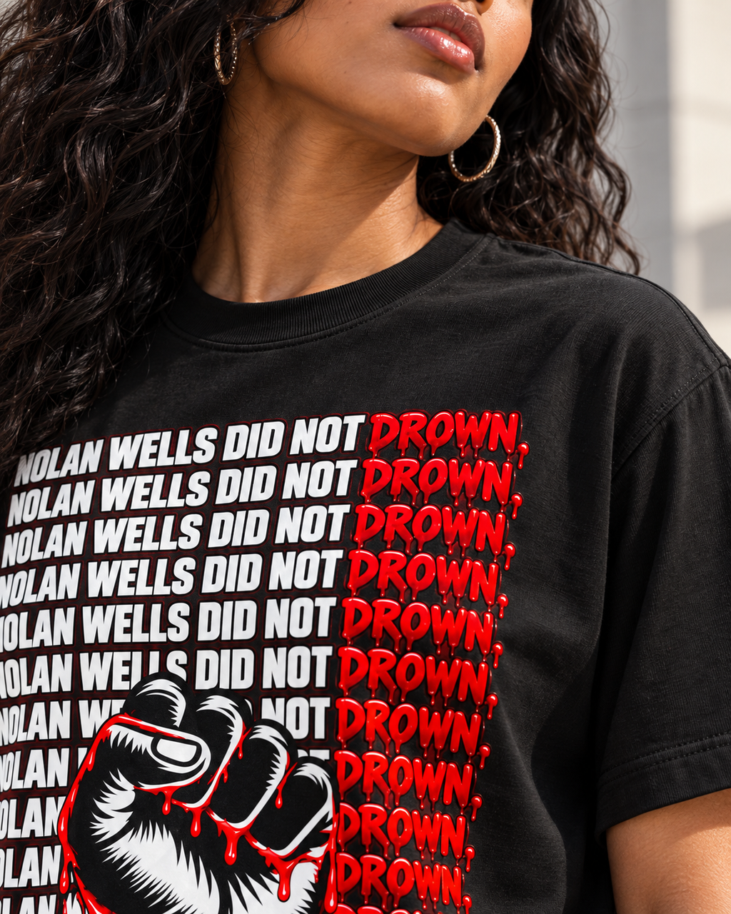 Nolan Wells Did Not Drown Statement Tee