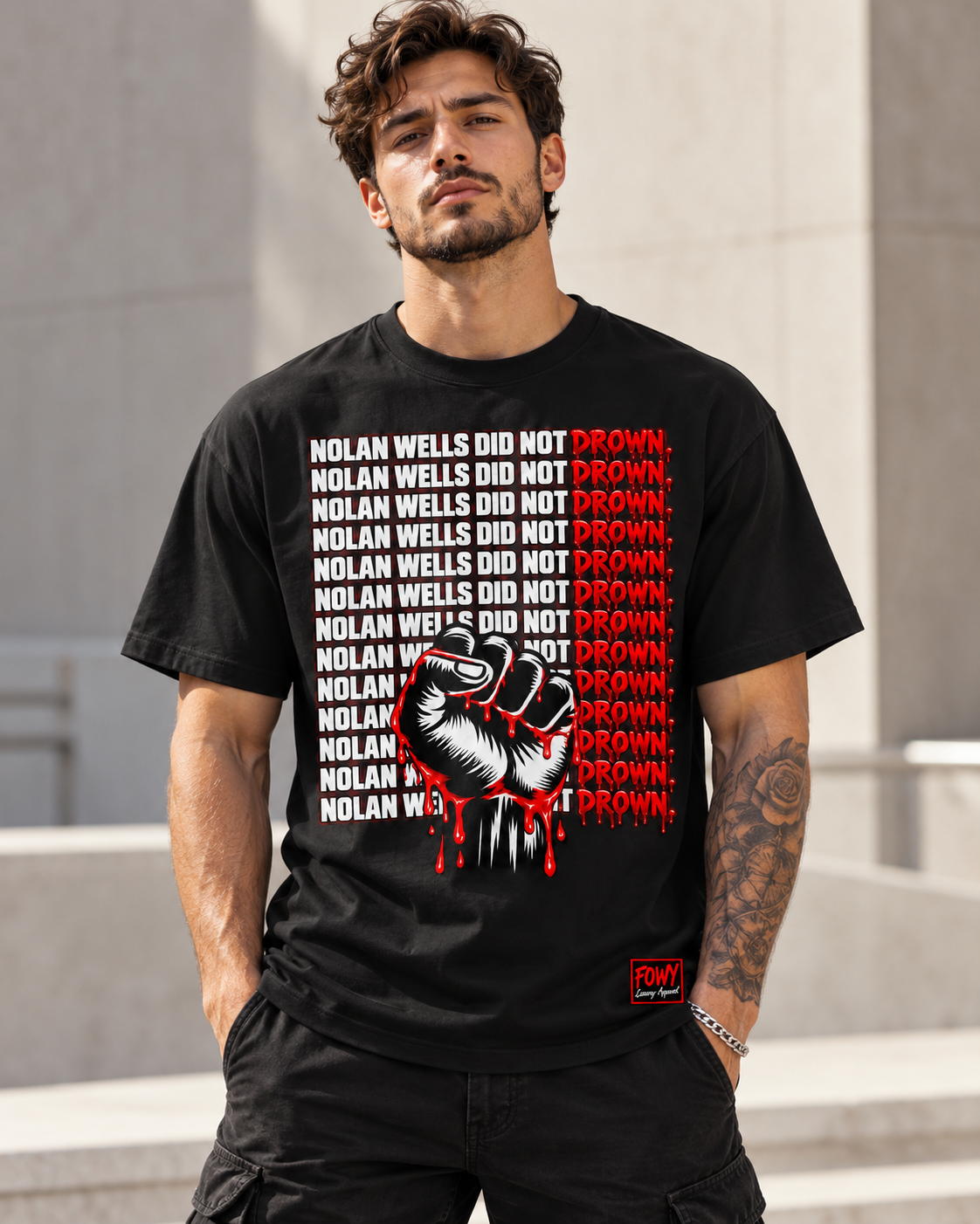 Nolan Wells Did Not Drown Statement Tee